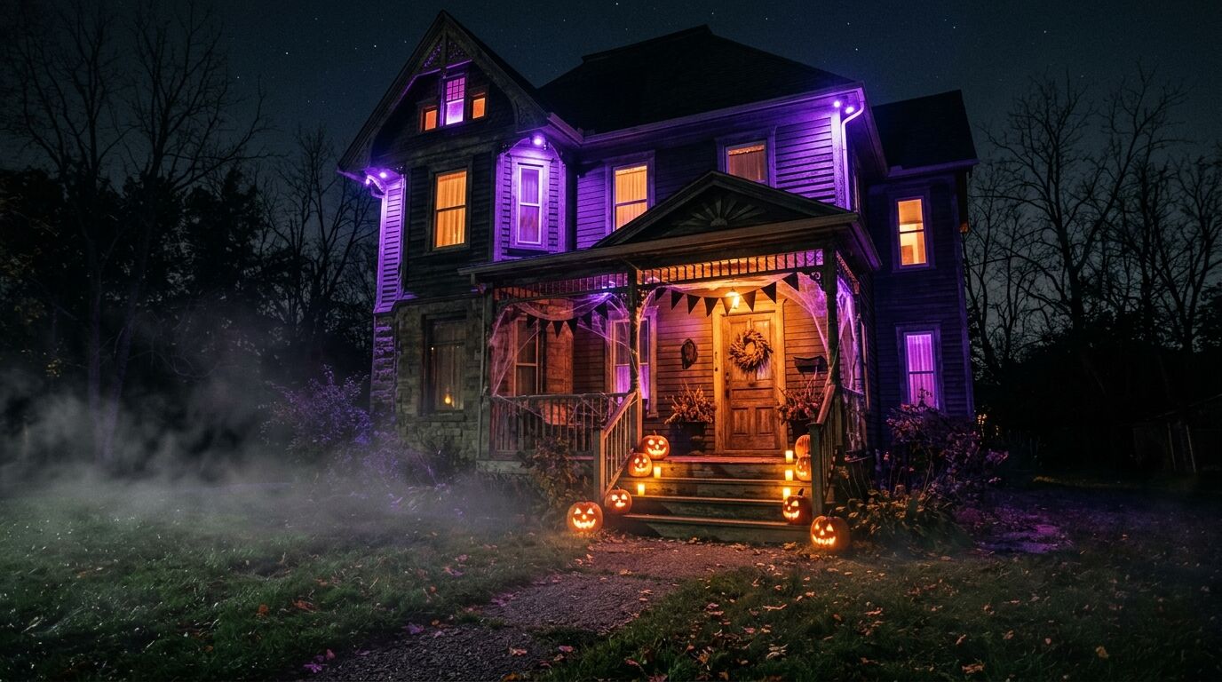 Halloween lighting install